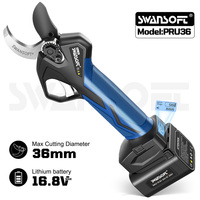 SWANSOFT 36mm Battery Pruning Shear with anti-cut & progressive cut, professional electric secateur for vineyard orchards PRU36