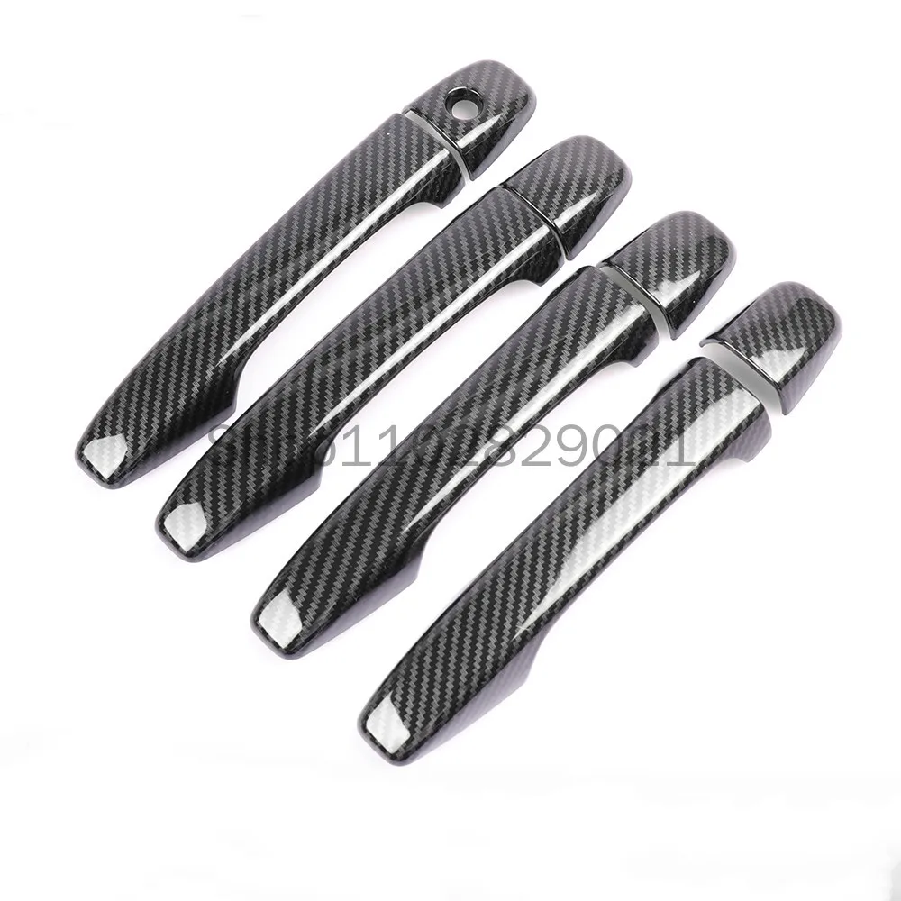 Carbon Fiber Pattern Car Door Handle Cover Sticker Overlay Styling Auto Accessories For Subaru Levorg 2015-2019 2018 2017 2016