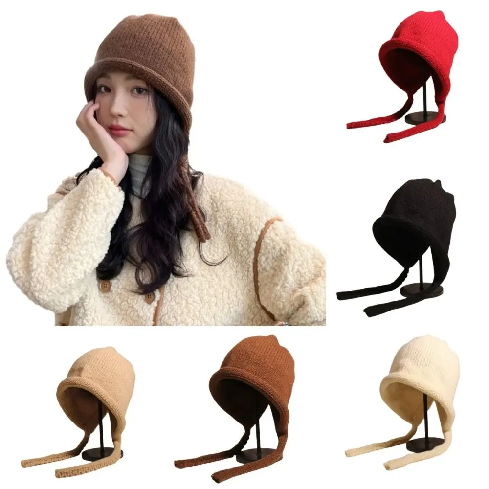 

Big Head Circumference Knitted Woolen Hat Cold Resistant Warm Fitting Ear Protection Hat Large Head Circumference