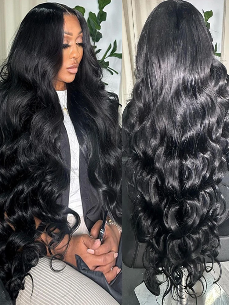 HJ 40 Inch Body Wave 13x6 HD Lace Frontal Wigs Human Hair Brazilian 360 Full Lace Front Wig 100% Human Hair Pre Plucked On Sale