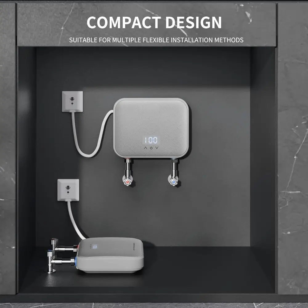 110V 4000W Electric Tankless Water Heater with Touchscreen Display and Auto Control System