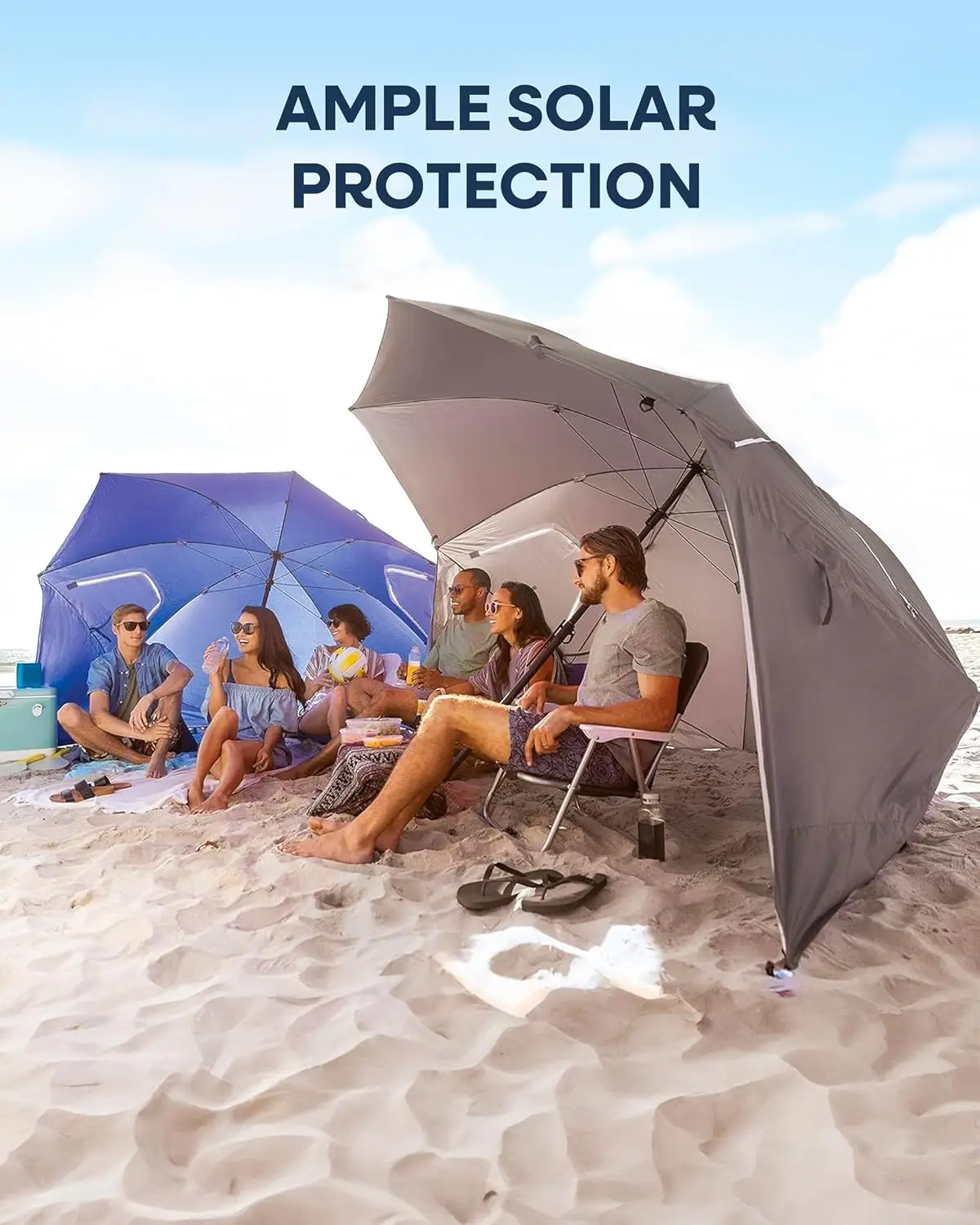 Sport-Brella Premiere UPF 50+ Umbrella Shelter with Patented Side Panels and Tilt Mechanism, Heavy-Duty 1.25 Inch Center Pole, A