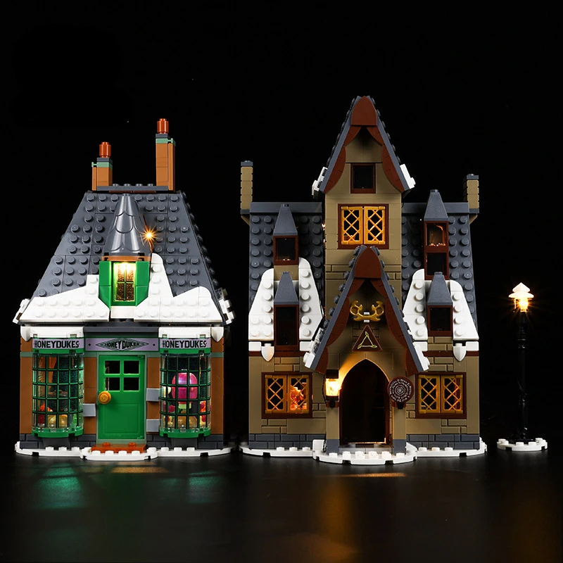 Brak klocków lampa oświetleniowa dla wieoski Hogsmeade Visit 76388 DIY zabawki tylko na prezent zestaw oświetleniowy