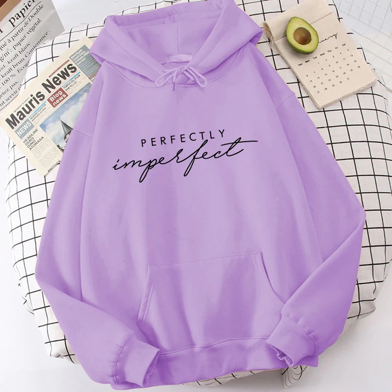 (Premium Hoodie)Fashion Unisex Hoodies Perfectly Imperfect Printed Hooded Seatshirts Streetwear Casual Pullover Tops