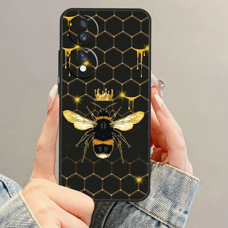 Honeycomb Honey Bee Case For Huawei P30 Lite P40 P20 Nova 9 5T P Smart Honor Magic 5 Pro 70 50 X7 X8 X9a Cover