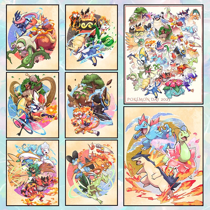 colecao-pokemon-parede-do-quarto-decoracao-de-personagens-classicos-pinturas-suspensas