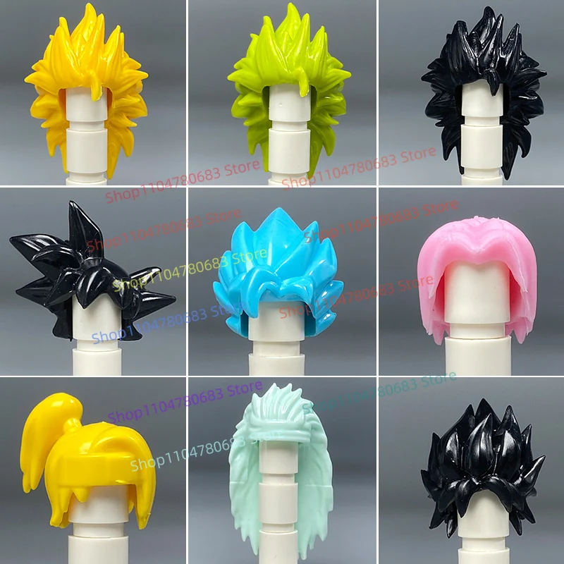 MOC Building Blocks Mini Action Figures Cartoon Anime Accessories Hair Assembly Model Ornaments Toys Holiday Gift Collection
