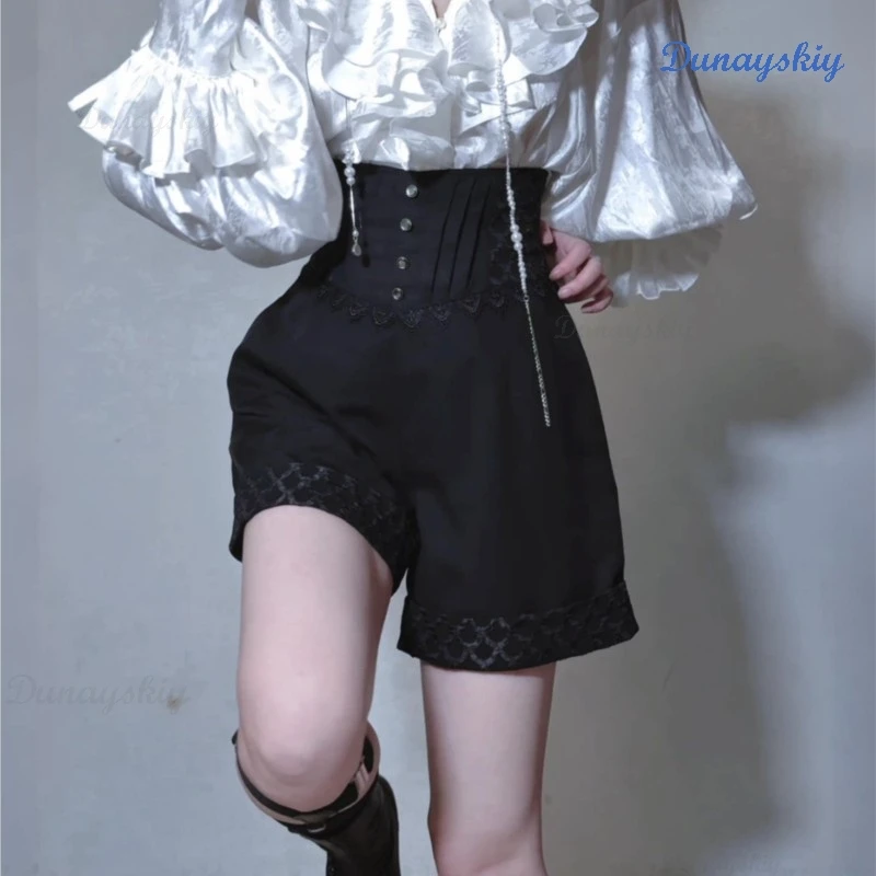 Anime Cosplay Women Men Gothic Dark Lolita Ouji Lolita Shorts Suit Pants Ouji Japanese Court Style Unique performance disfraz view 2