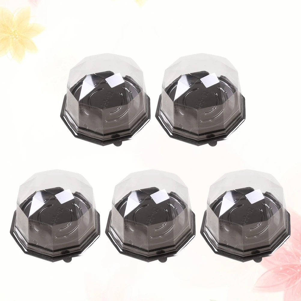 

100pcs Clear Plastic Cake 3-Sided Snap Lock For Freshness Transparent Food Storage Containers Cupcakes Muffins Sushi Fruit