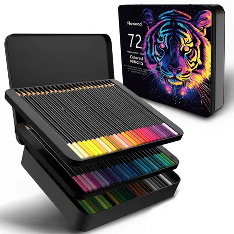 72 Colored Pencils, Artist Colored Pencils Set for Adult Coloring Books, Soft Core for Sketching Shading Blending Crafting