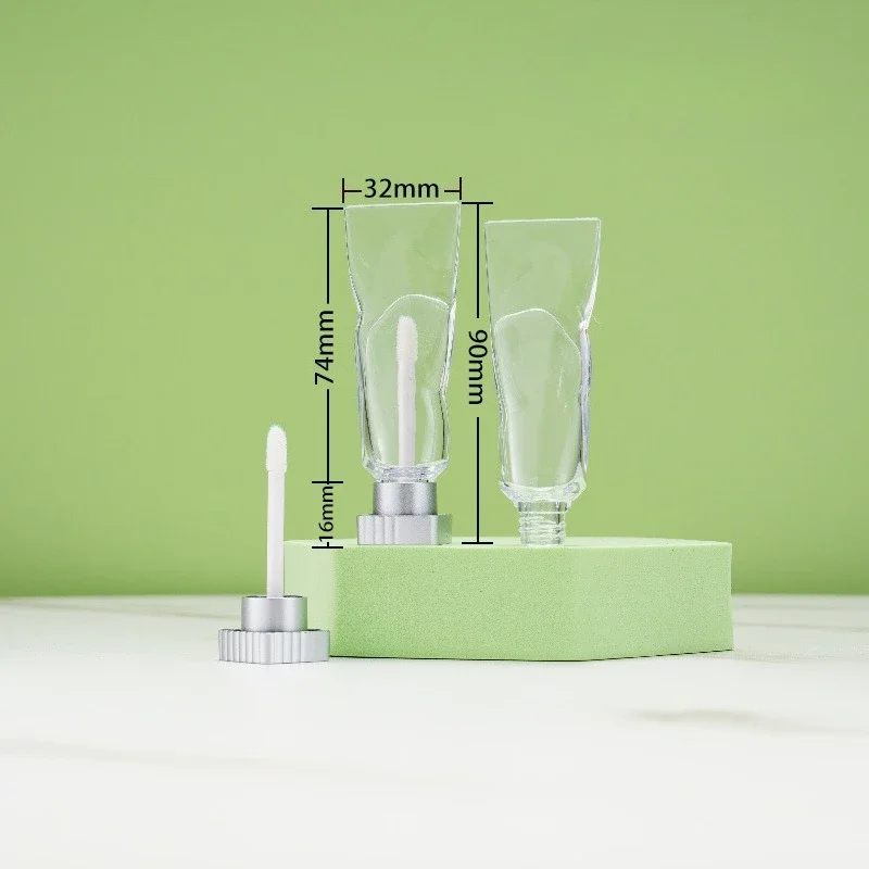 50 قطعة من البلاستيك الفريد القابل لإعادة الملء الأسود آيس كيوب أحمر الشفاه التعبئة والتغليف معجون الأسنان شكل أنابيب حاوية ملمع الشفاه مع قضيب 4 مللي