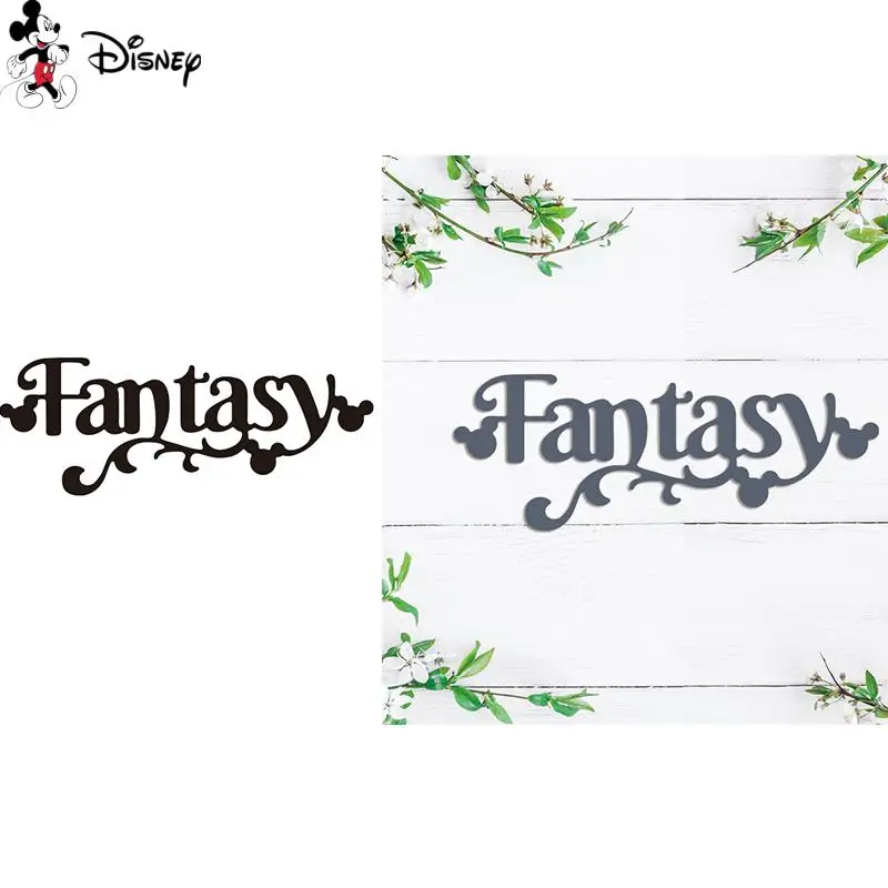 Disney Mickey Fantasy Word Metal Cutting Dies Diecut For DIY Scrapbook Paper Cards Making Decorative Craft Diecut New 2022