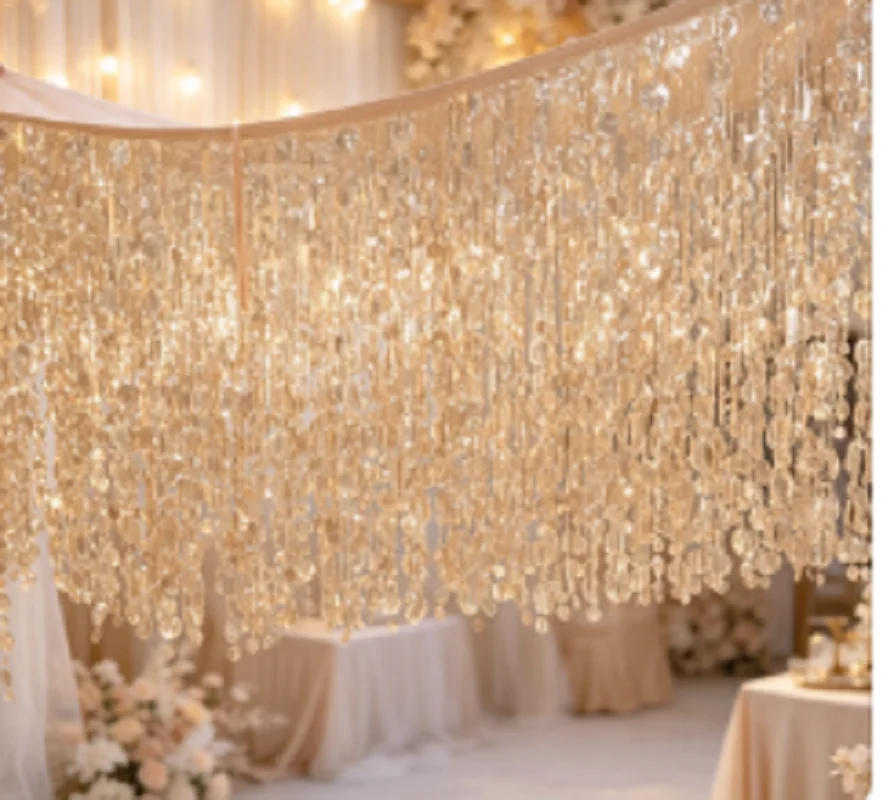 2.4X2.4M Red Gold Silver Sequin Bead Curtain, Glitter Ceiling Wedding Party Store Store  Photo Booth