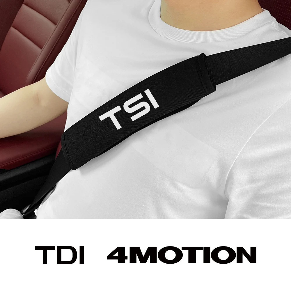 Car Seat Belt Cover Cushion Shoulder Pad Safety Strap Protector For VW Golf Polo Passat Bora TSI TDI 4Motion Car Accessories