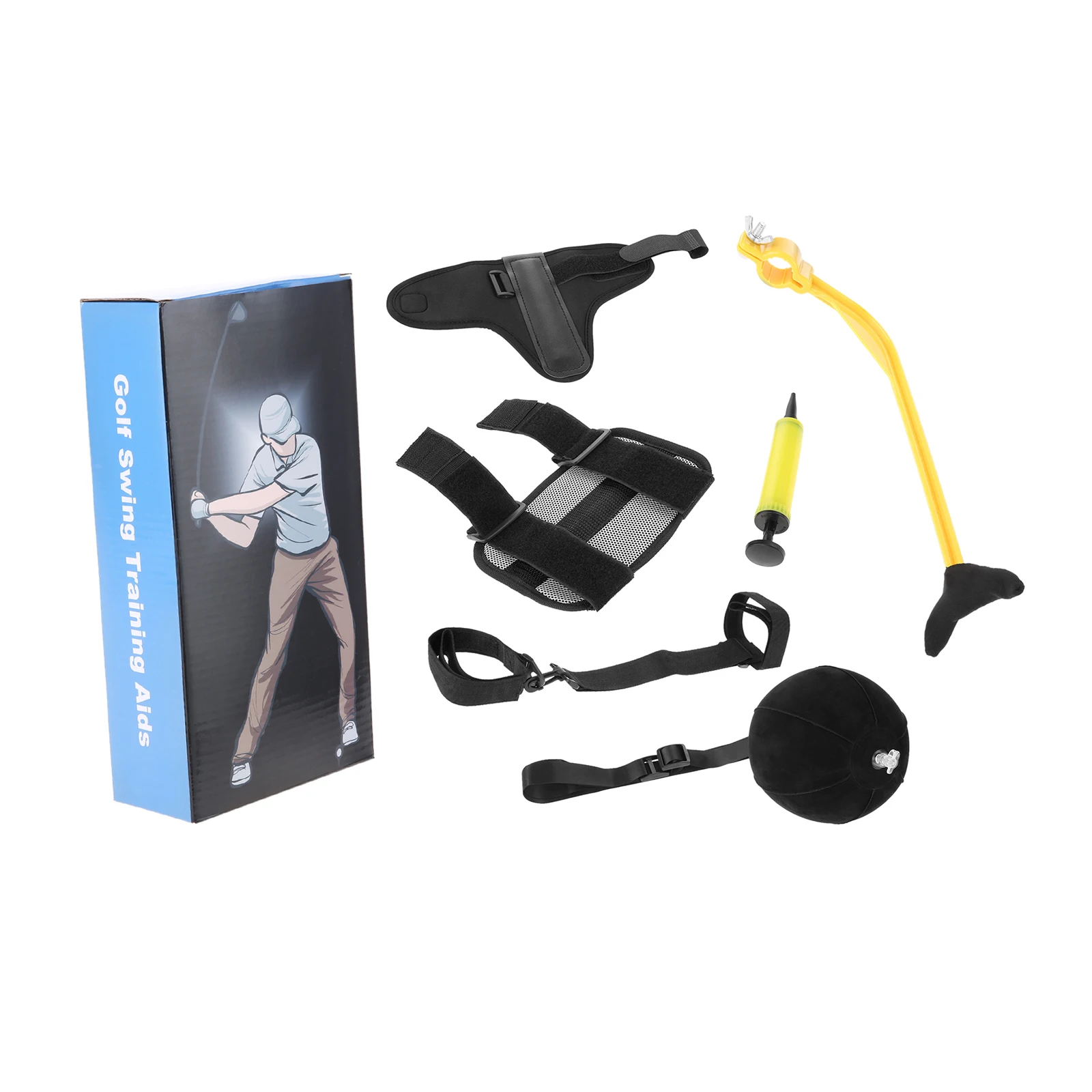 

Golf Swing Training Aids Arm Band Kit,Elbow Correction,Wrist Hinge Trainer,Wrist Brace Band,Leg Rod Corrector,Swing Trainer Band