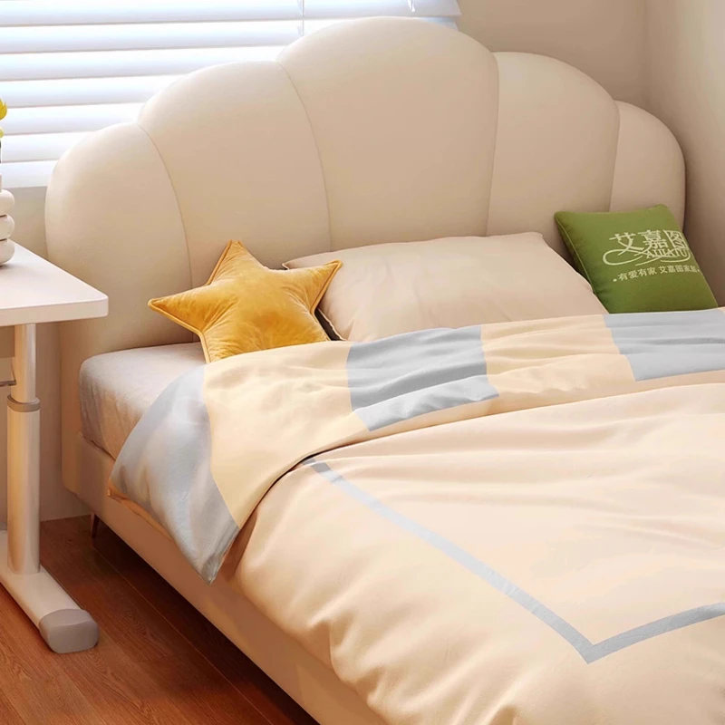 &Simple Single Kids Beds Decoration Safety White Design Princess Children Beds Girls Modern Style Lit Enfant Furniture For Home