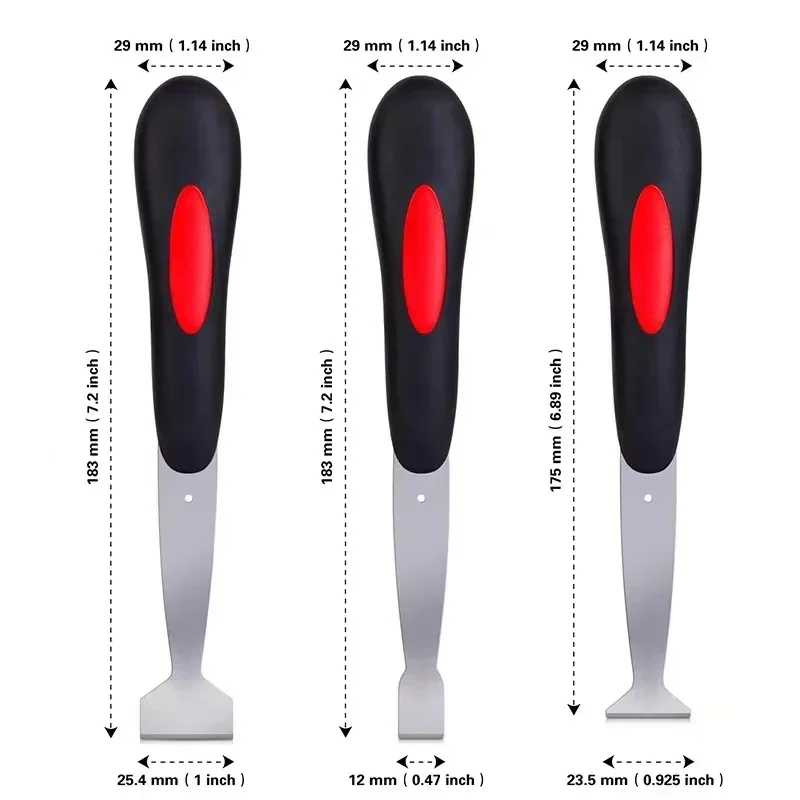 Manual Windshield Urethane Scraper Tool Kit Glass Bottom Glue Repairing Knife Set with 3pcs Blades with Soft Rubber