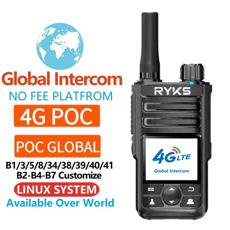 Handheld R280 Radio LTE Global-ptt POC Network Radio   Card Professional 5000km Long Talk Range 4g Handheld