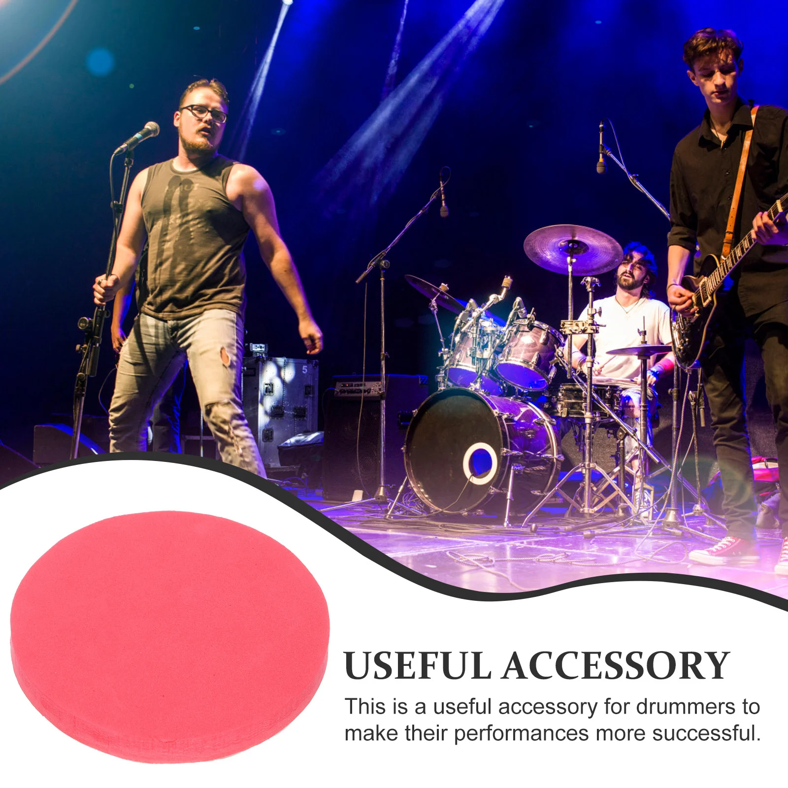 

2Pcs Bass Drum Protective Pads Drumhead Stickers Reusable Durable Drum Kit Protection Patch Reinforcement Sticker