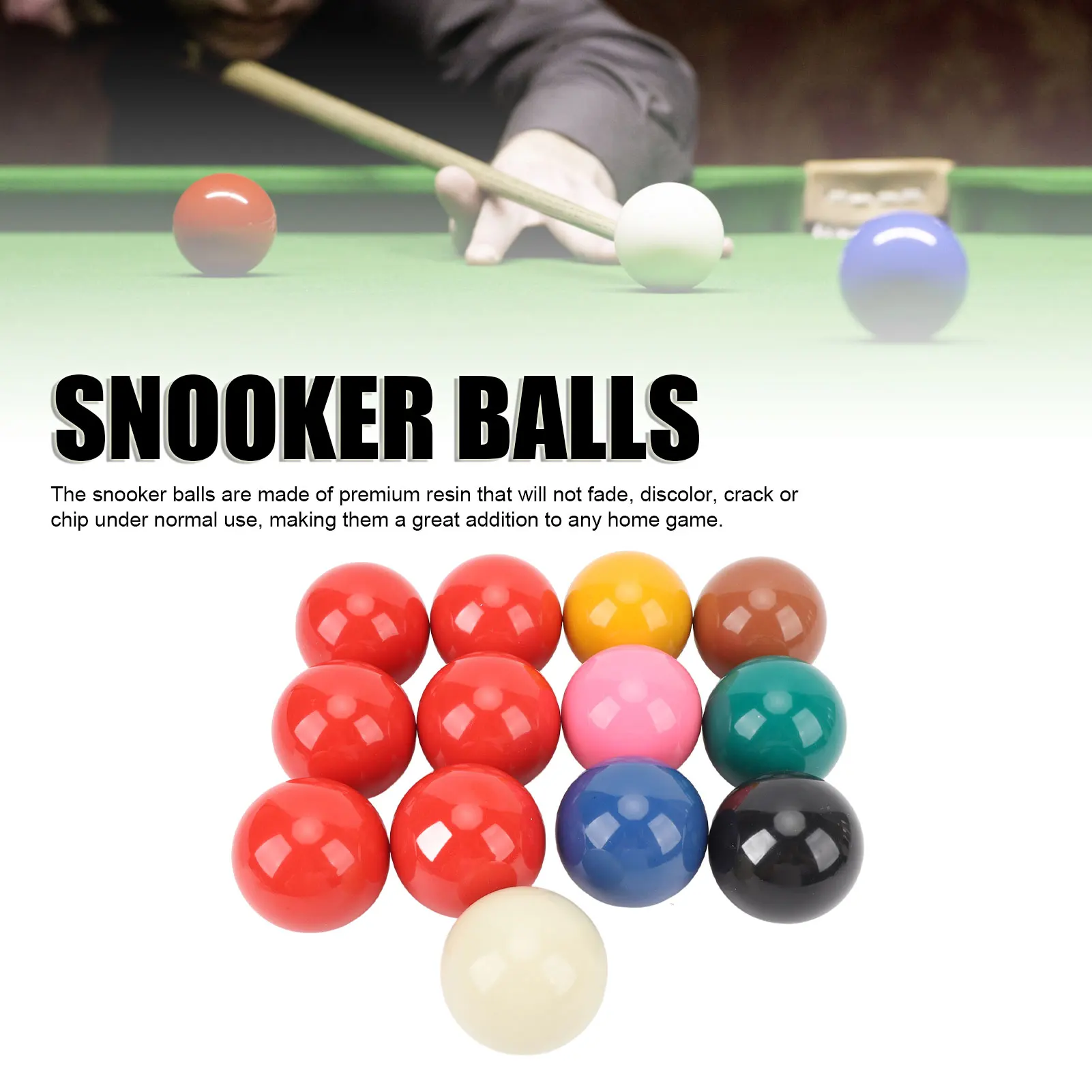 

13pcs Snooker Balls Professional Standard 2.1in Diameter Replacement Resin Billiard Balls Set For Pool Tables