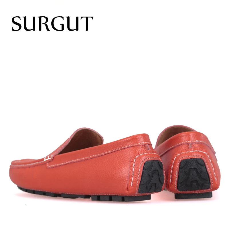 SURGUT Brand New Colors Cow Split Leather Men Flat Shoes Brand Moccasins Men Loafers Driving Shoes Fashion Casual Shoes Hot Sell