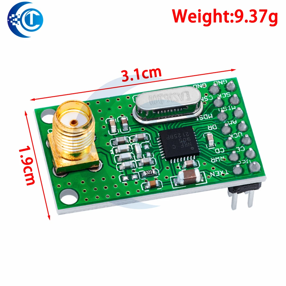 وحدة إرسال واستقبال لاسلكية NRF905-NF905SE مع هوائي، FSK/GMSK، طاقة منخفضة-433/868/915 ميجا هرتز لوحة إرسال واستقبال لاسلكية