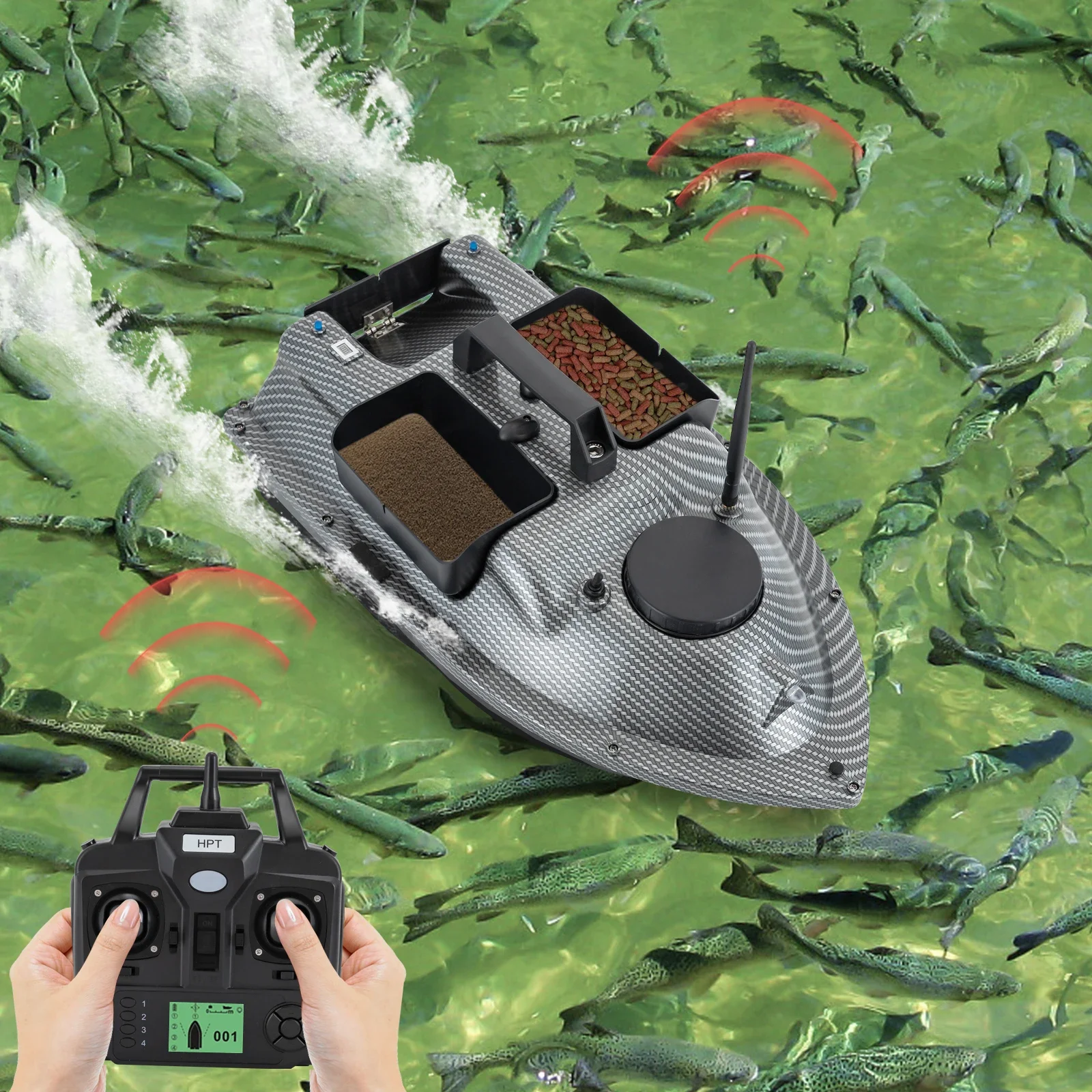 

Remote-Controlled Fishing Bait Boat with GPS, Dual Motors, Waterproof, 4-Hour Sailing Time, Large Bait Capacity for Outdoor