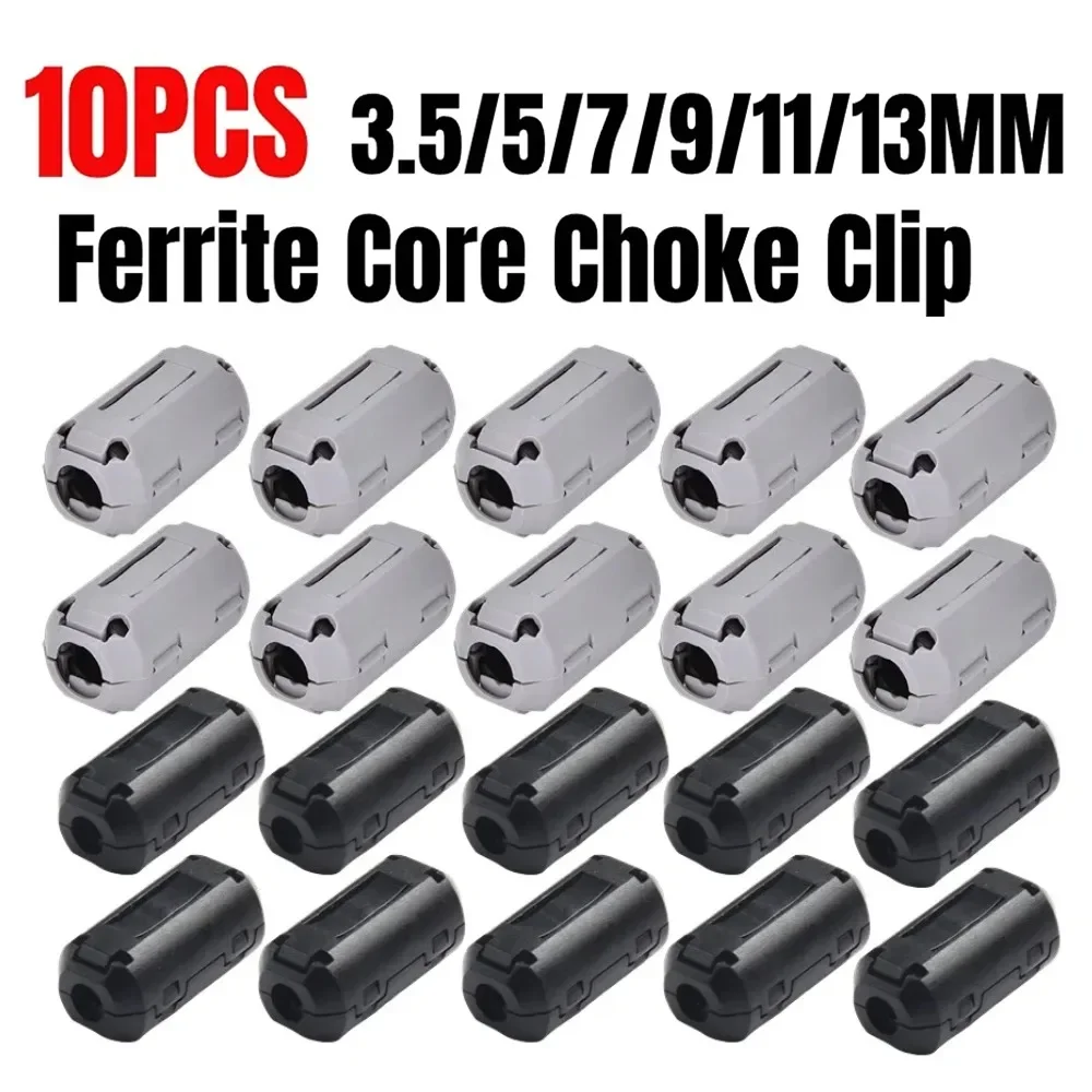 10/5Pc 3.5mm-13mm TDK Ferrite Core Choke Clip Noise Suppressor Filter Ring Cable Clamp RFI EMI For Audio Video Cables Power Cord