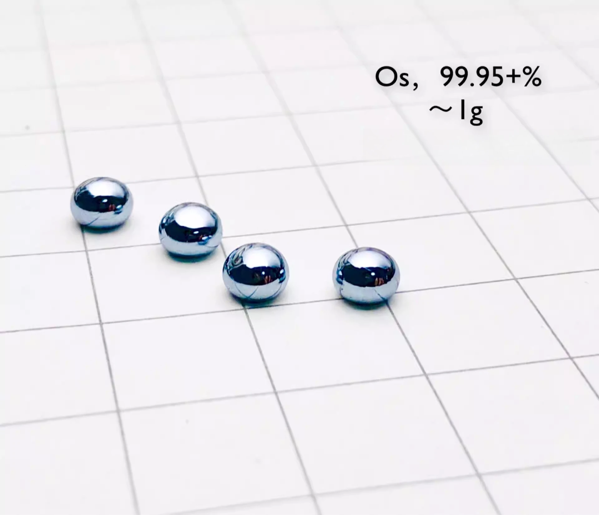 1g single-sided convex mirror precious metal osmium beads metal osmium osmium melt beads os 99.95