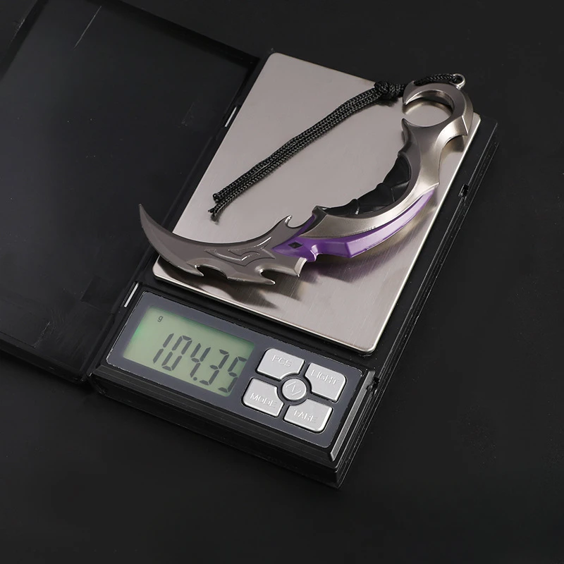 Valorant ep5 Karambitメタルクラフトモデル、ホルスターセンド、ナイフホルダー、ゲーム交換、軍事訓練爪、安全なおもちゃ、6インチ