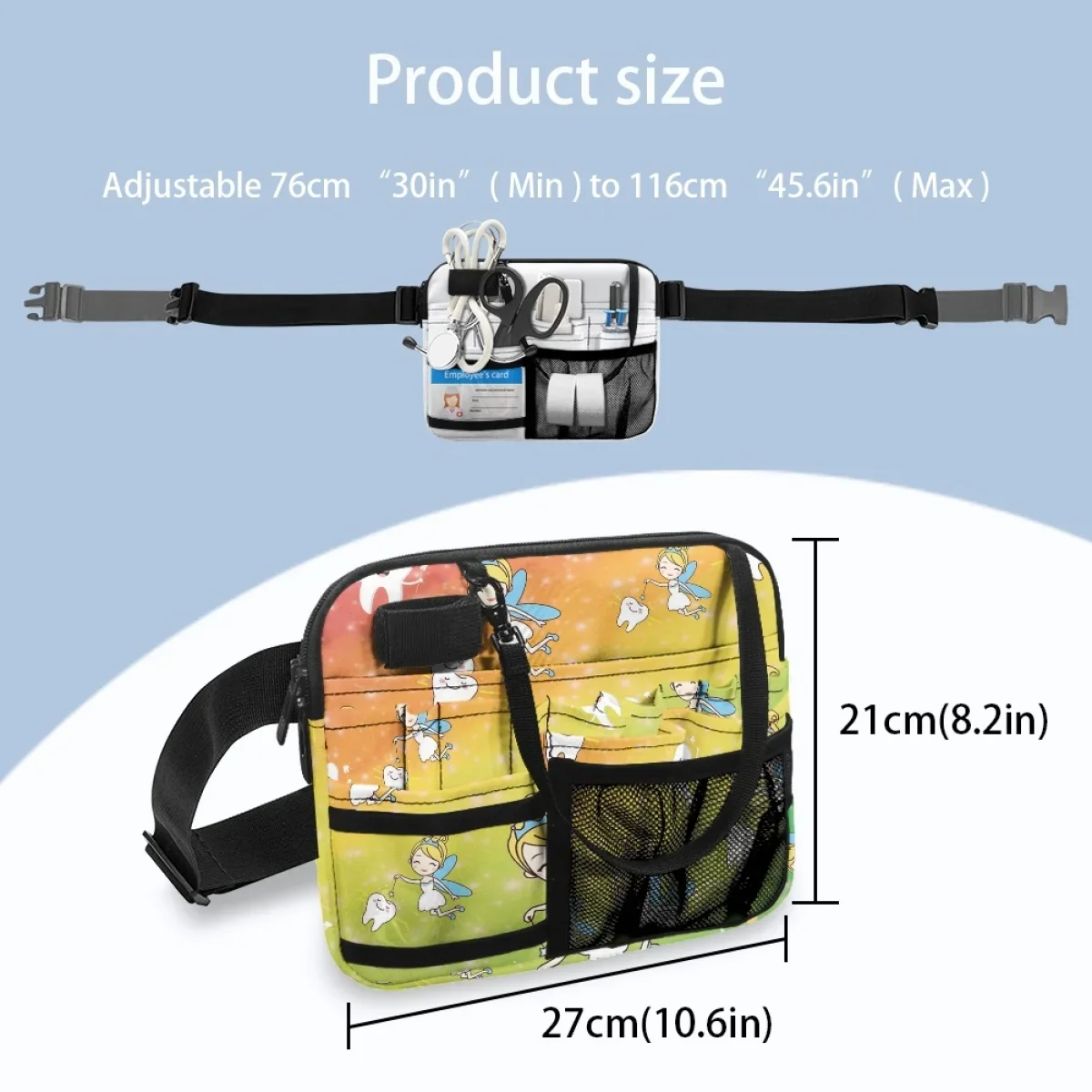 Gradient Dental Fairy Designer Casual Waist Bag Multifunctional Hospital Work Practical Belt Bag Nursing Tool Medical Pack Gift