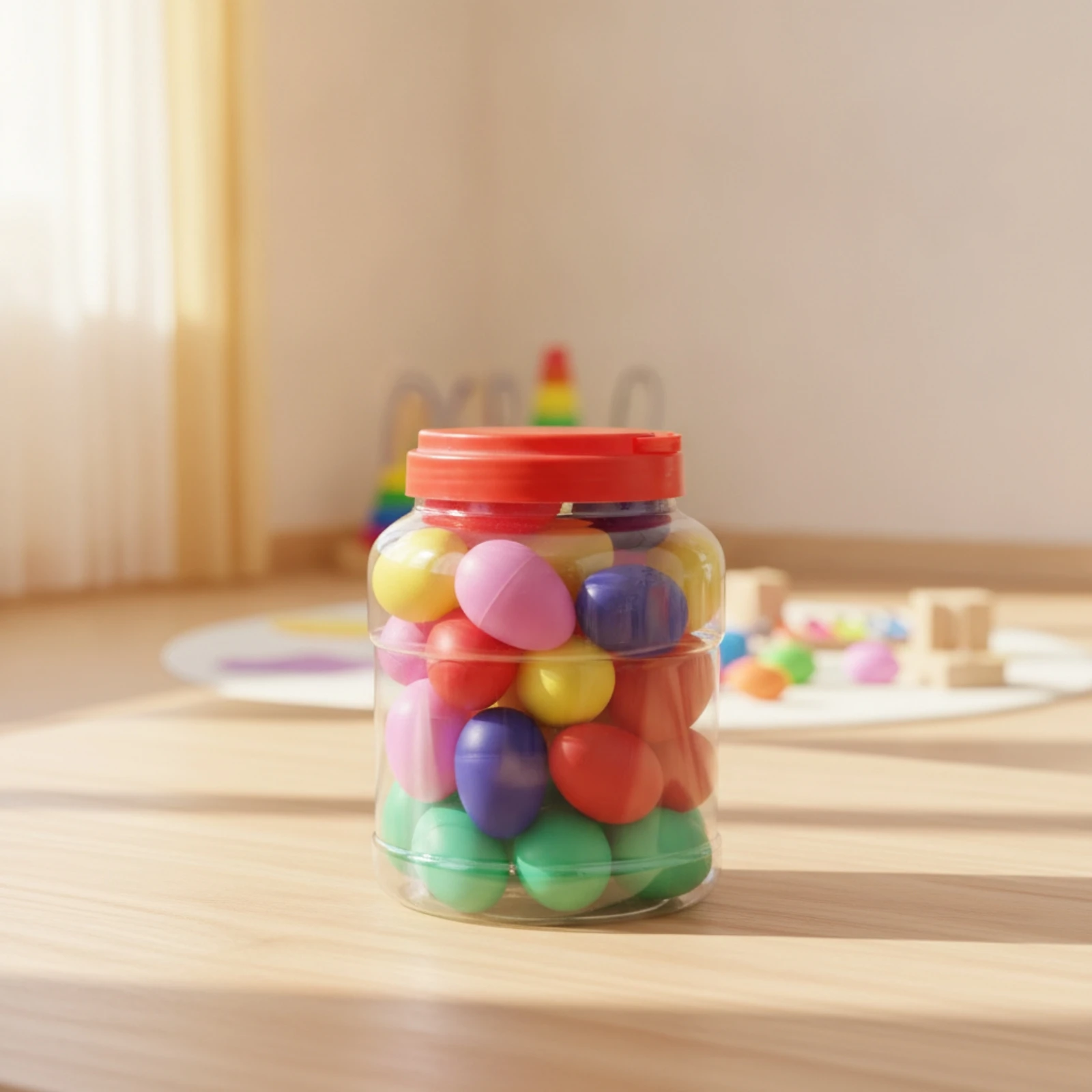 40 Pieces Children's Percussion Shaker with Storage Container Colorful Egg-Shaped Rattle Musical Instruments Rattle-to-Play