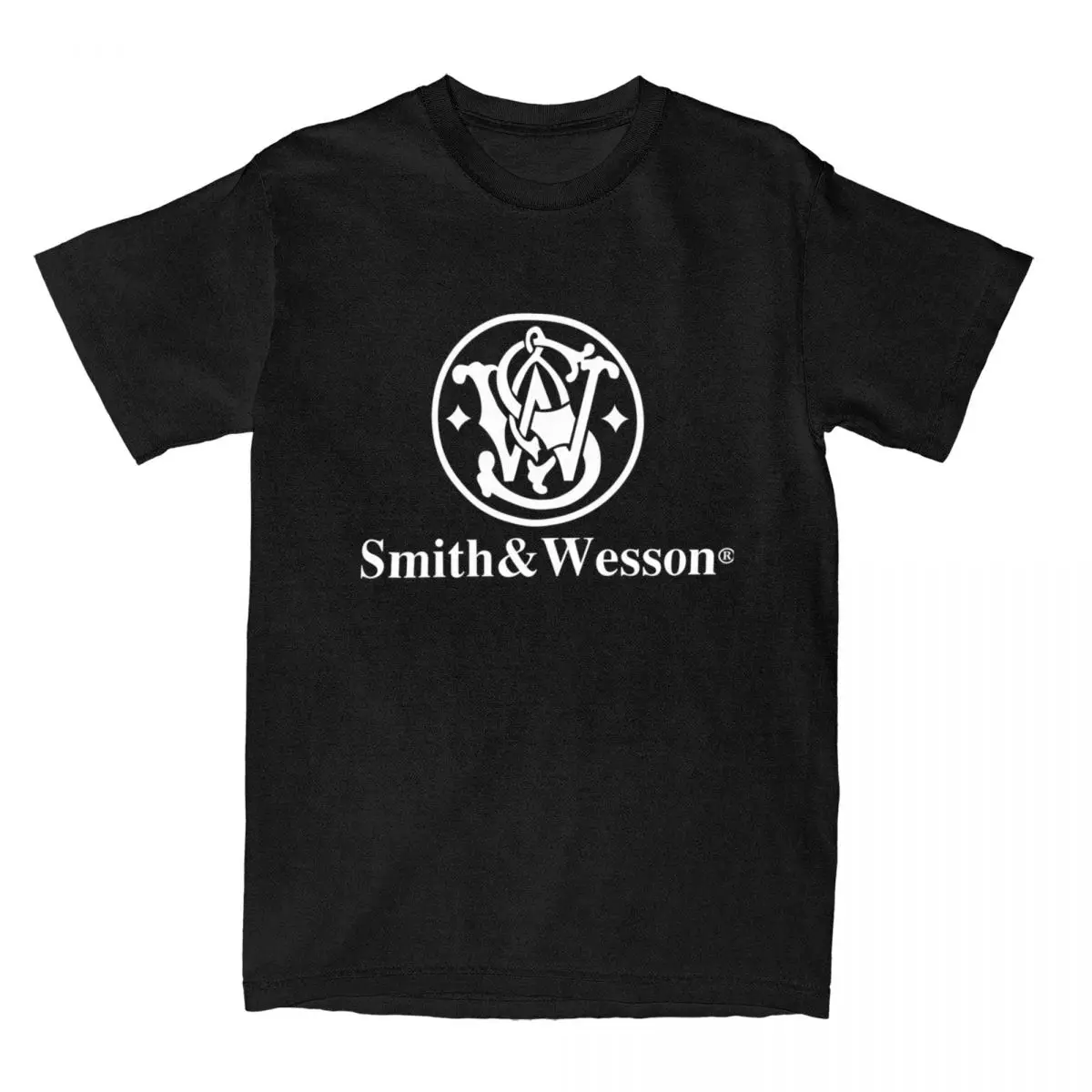 Smith Wessons Men T Shirt Novelty Tee Shirt Short Sleeve O Neck T-Shirts Pure Cotton Plus Size Tops