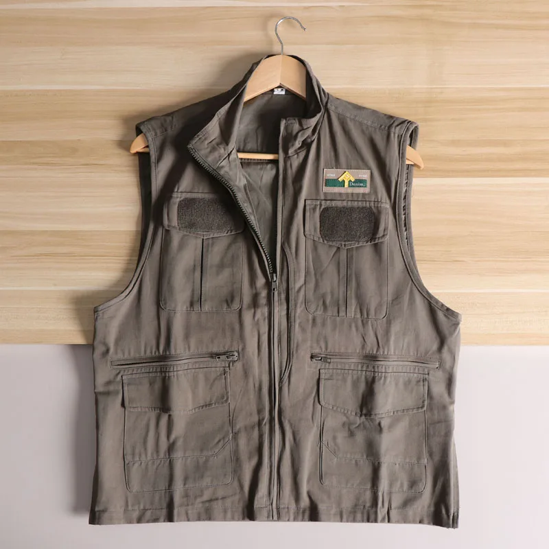 

Men's Outdoor Sports Fiing Vest Spring New Arrival Faionable Base Layer Tank Top Multi-ket Workwear Stand Fit