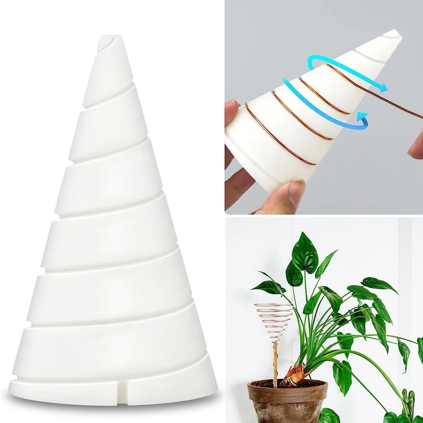 2pcs/Set Cone Fibonacci Coil Winding Jig Enhance Plant Growth And Vitality Gardening Copper Wire Fixture Coil Tools Support