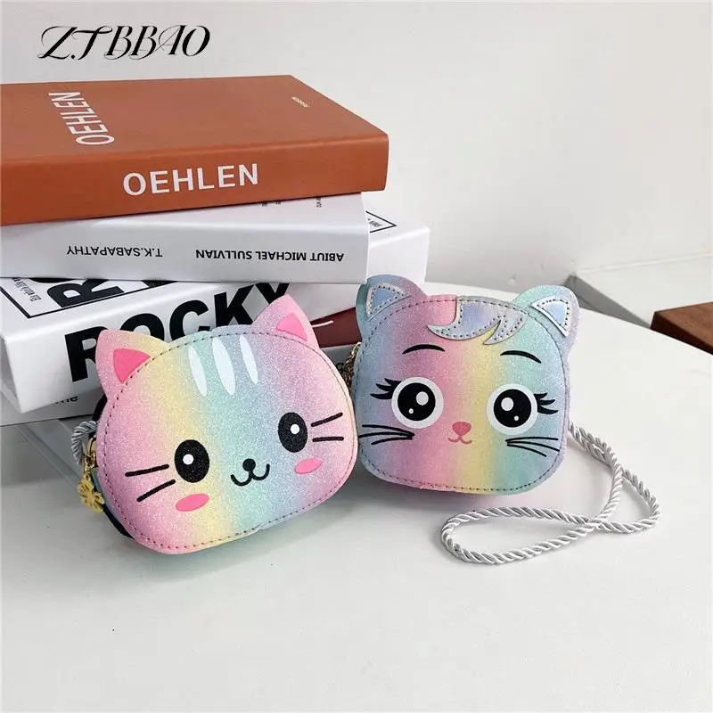 1PCS Cute Cartoon Cat Baby Girls Shoulder Bags Mini Crossbody Bag For Children Boys Kids Small Coin Purse Handbags Wallet