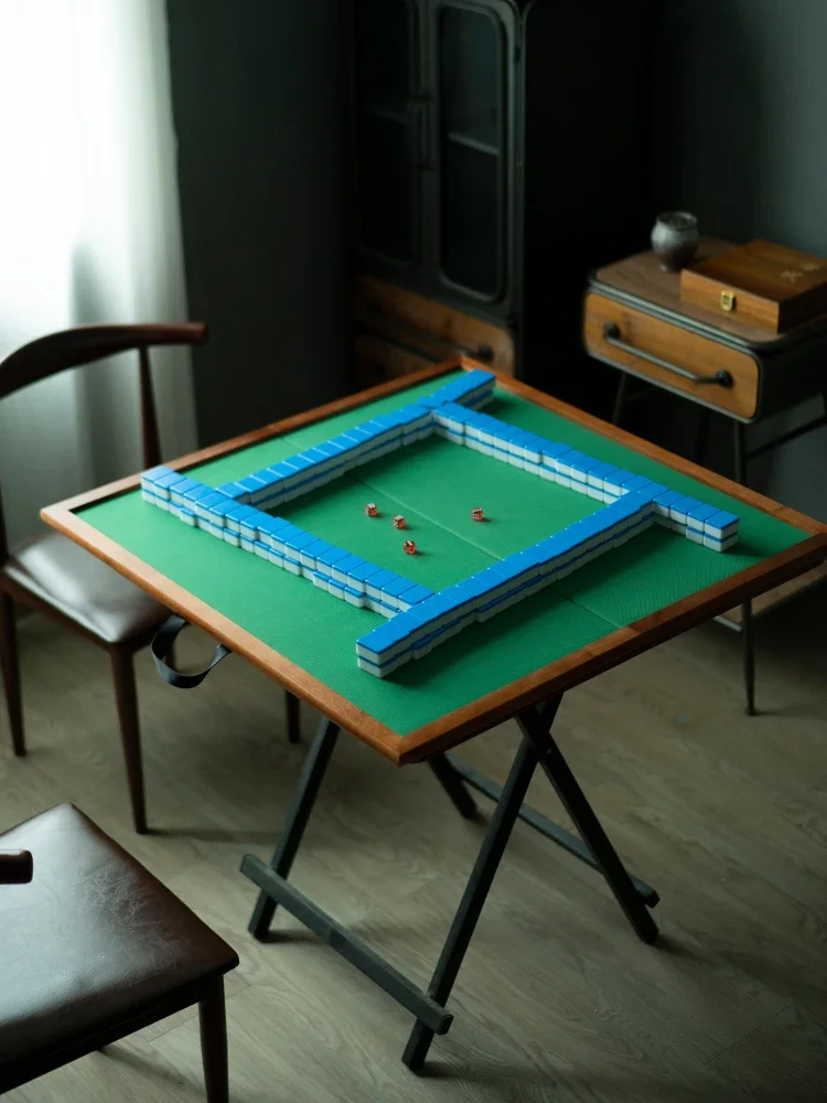 

#household mahogany folding mahjong desktop folding panel sparrow scoop set