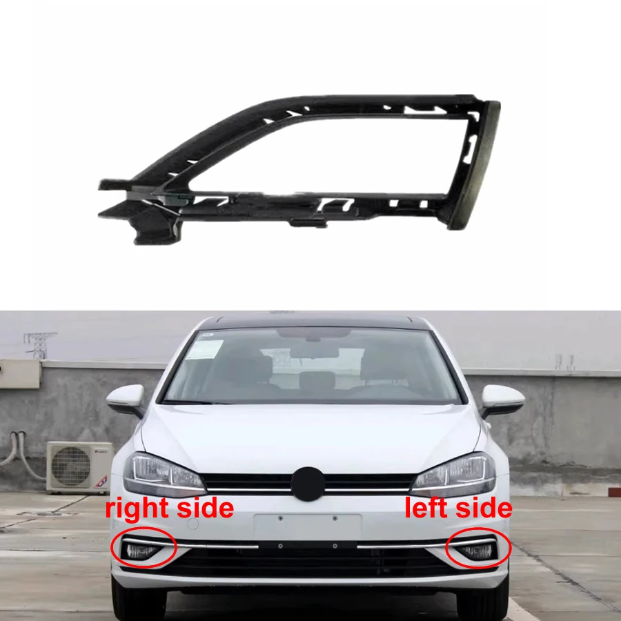 

For Volkswagen VW Golf 7.5 2018 2019 2020 Car Fog Light Cover Trims Front Bumper Lower Grille Fogs Lamp Frame