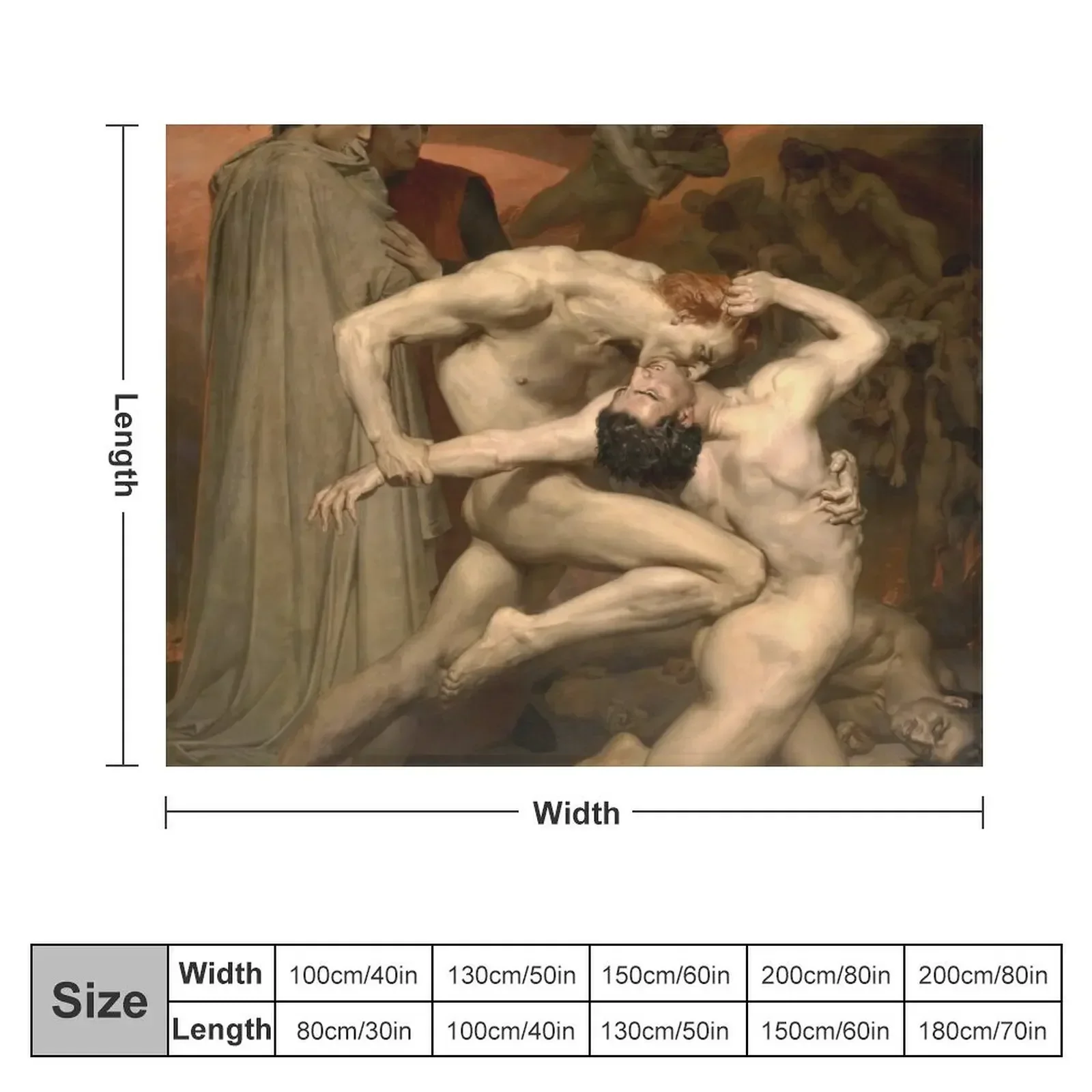 DANTE AND VIRGIL - WILLIAM-ADOLPHE BOUGUEREAU Throw Blanket sofa bed Hairys funny gift Blankets