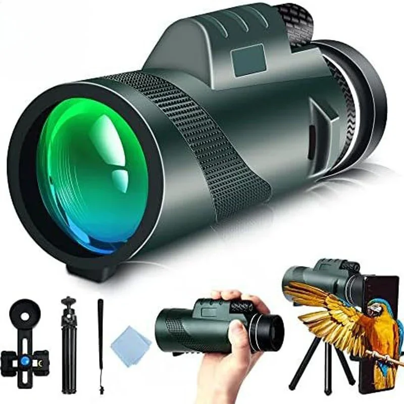 5000M Telescope Folding 80X100 HD Monocular Telescope Long Distance Mini Powerful Telescope Long Range Zoom Hunting Camping