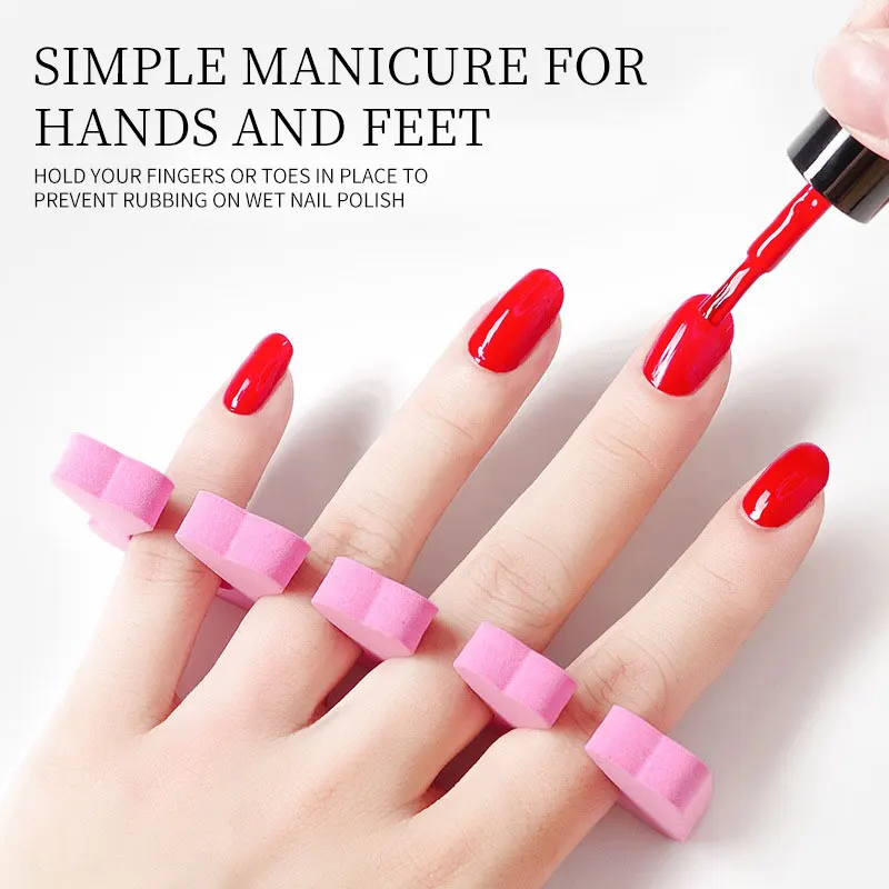 1/5Pcs Pink Soft EVA Sponge Finger Toe Separator For Nail Polish Feet Care Sponge Toe Splitter Bulk Manicure Pedicure Salon/Home