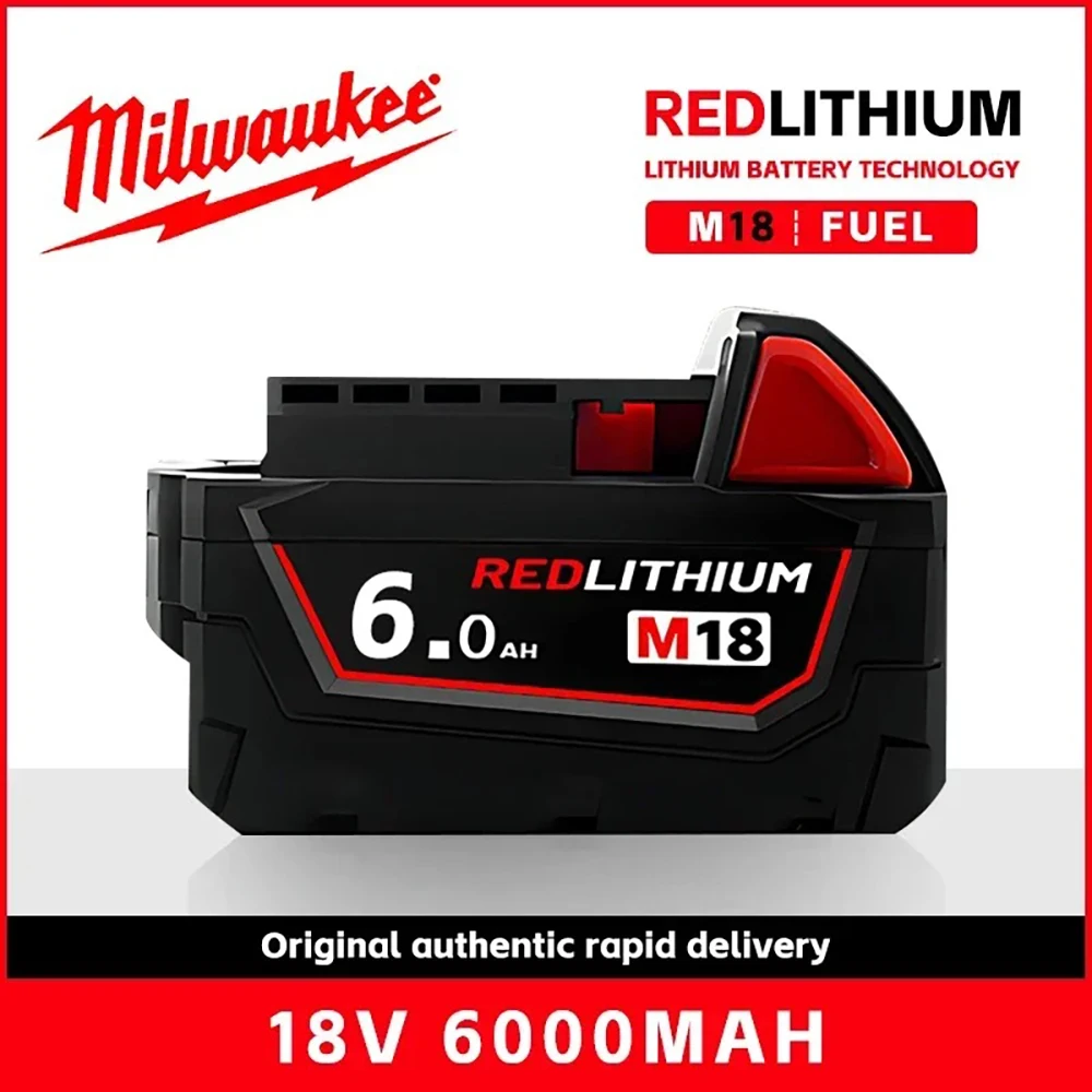 

Milwaukee M18B6 Original 18V Rechargeable Lithium-Ion Battery, for 8-11-1860 48-11-1850 Milwaukee Tool Batteries