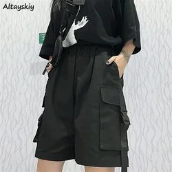 Pantalones cortos Cargo hasta la rodilla para mujer BF pareja pierna ancha Cool Ins Empire herramientas bolsillos Vintage ropa de calle S-4XL todo combina suelto Chic