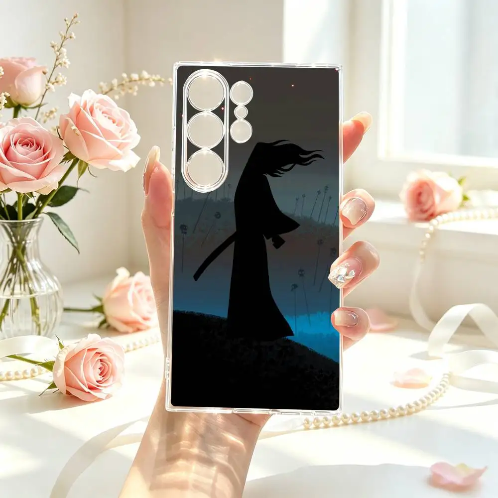 Samurai J-Jack Action Cartoon Phone Case For Samsung S25,S24,S21,S22,S23,S30,Ultra,S20,Plus,Fe Transparent Cover