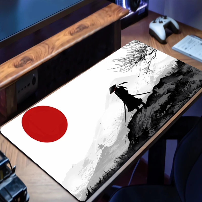 

Samurai Mouse Pad Large Computer Office Game Table Mats Rubber non-slip Gaming Keyboard coaster Long Desk Pads HD Anime Mousepad