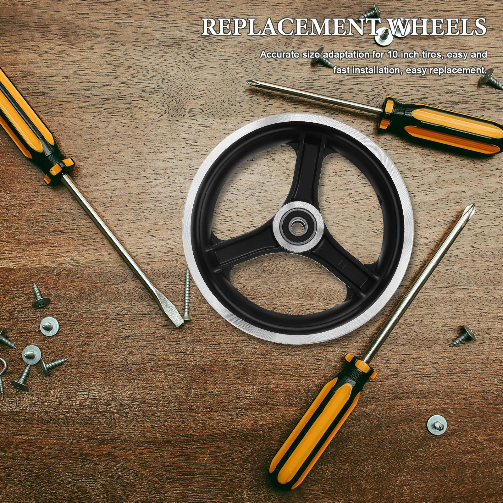 Electric Scooter Front Wheel Hub Rim: 10 Inch Aluminum Alloy Replacement Part For Reinforced Stability Shock Resistance, Metal