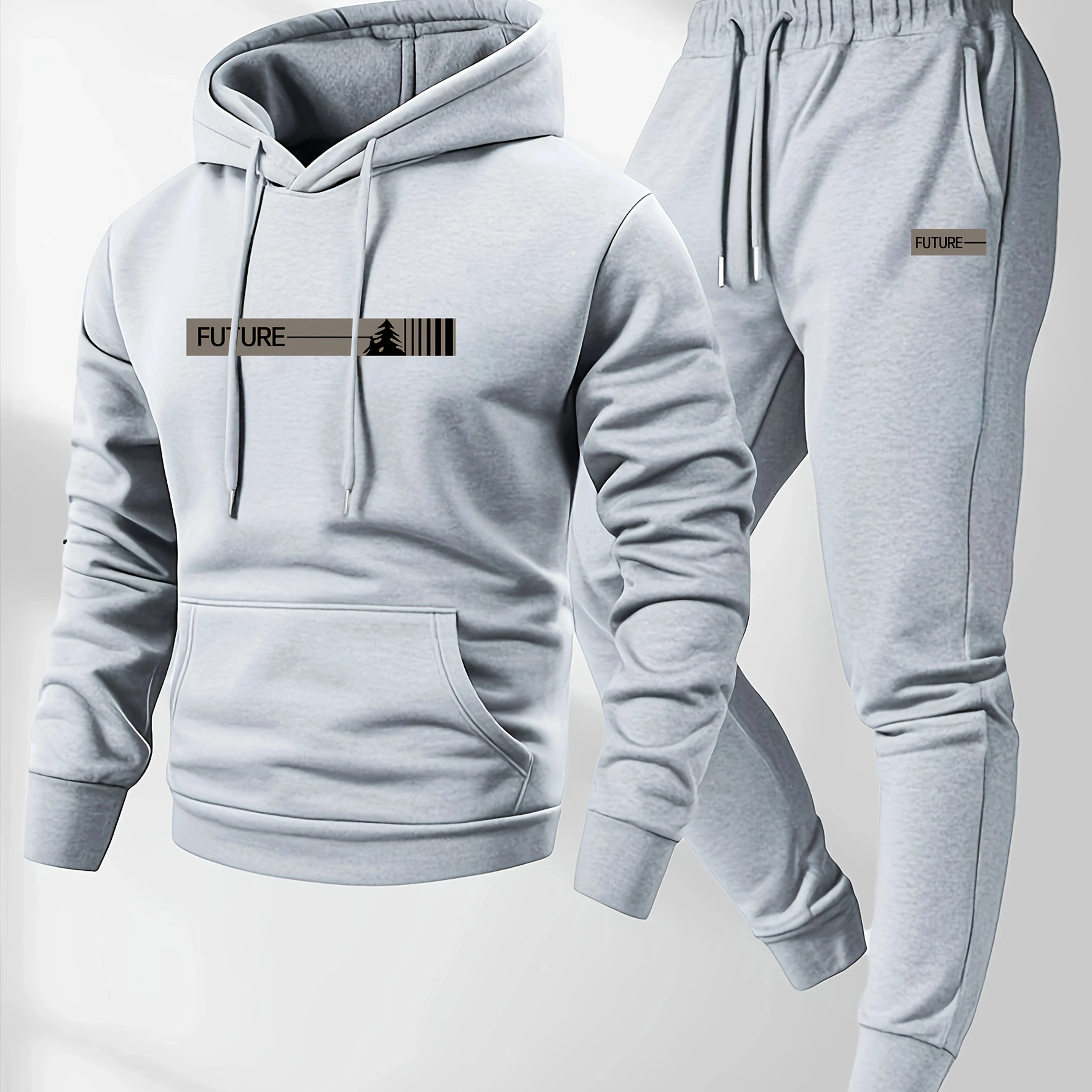 New 2026 Winter Luxury Oversized Pullover Hoodie Sets Fleece Men Women Hooded Tracksuit Sweatshirt Sweatpants 2 Piece Set