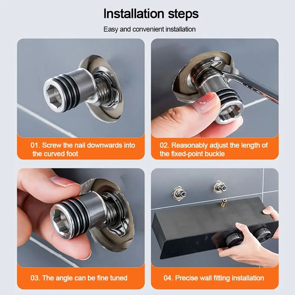 

Stainless Steel Angled Curved Foot Angle Adjustment Thickened Eccentric Screw Corner Lengthened Wall Mounted
