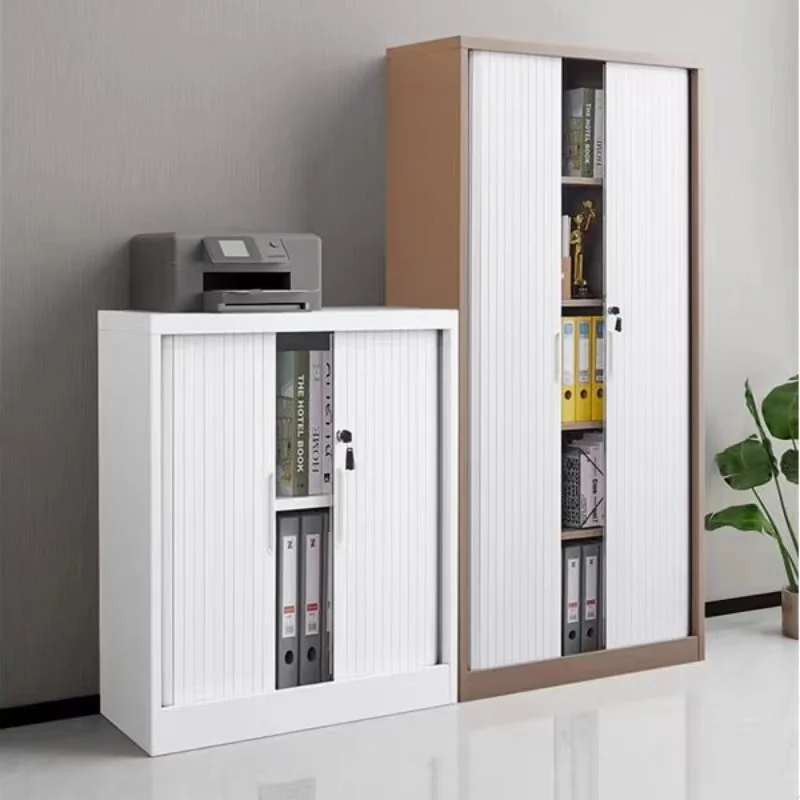 Modern KD Structural Metal File Cabinet With Roller Shutter Sliding Door Roller Box Steel Locker