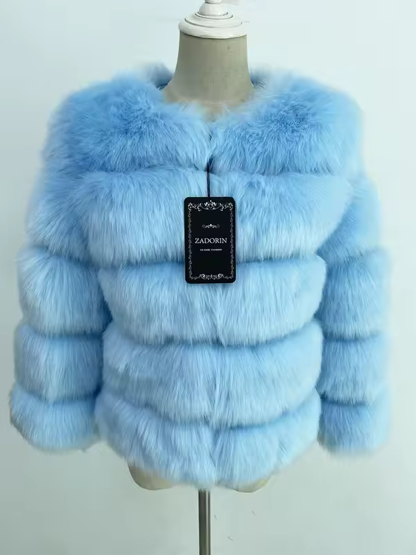 ZADORIN S-6XL Mink Coat Winter Black White Faux Fur Coat Woman Elegant Fluffy Faux Fur Jacket Top Short Fur Coats Woman Clothing - Image 27